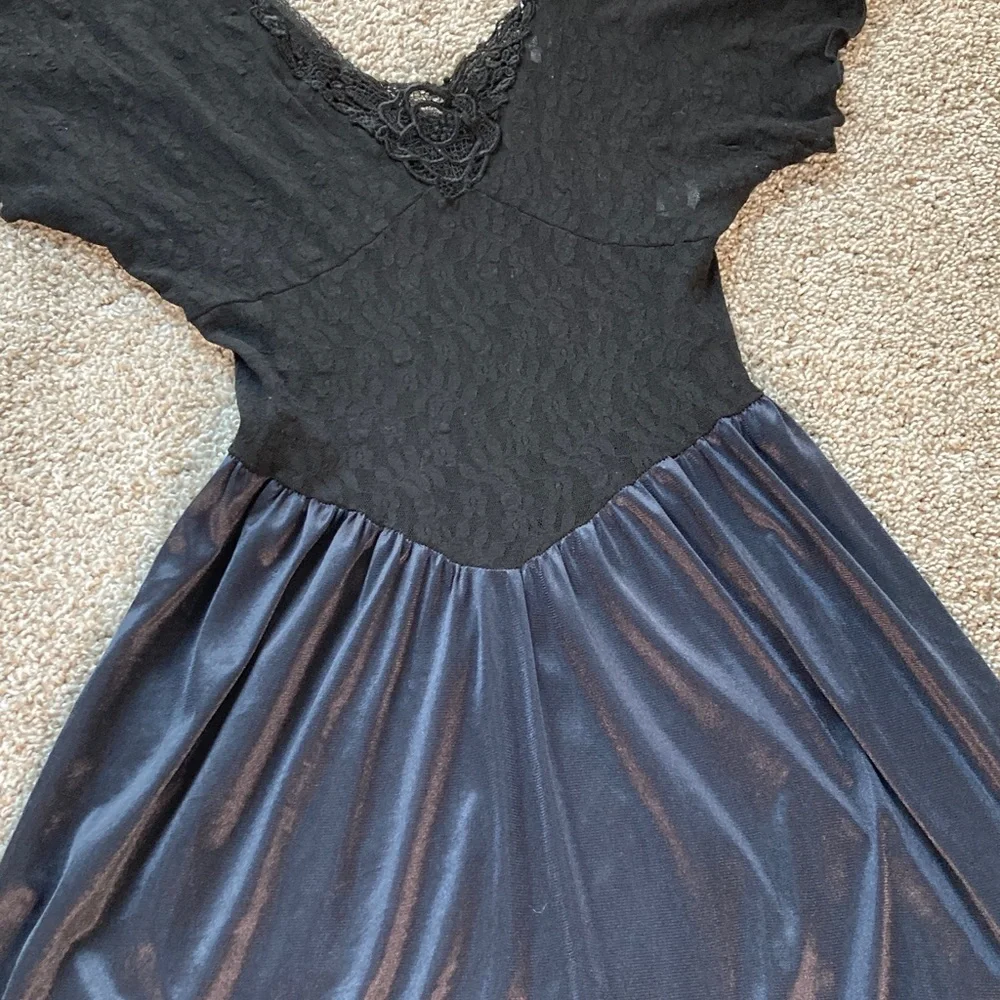 Vintage 80s 90s Cinema Etoile Lace Basque Waist Balletcore Nightgown sz M